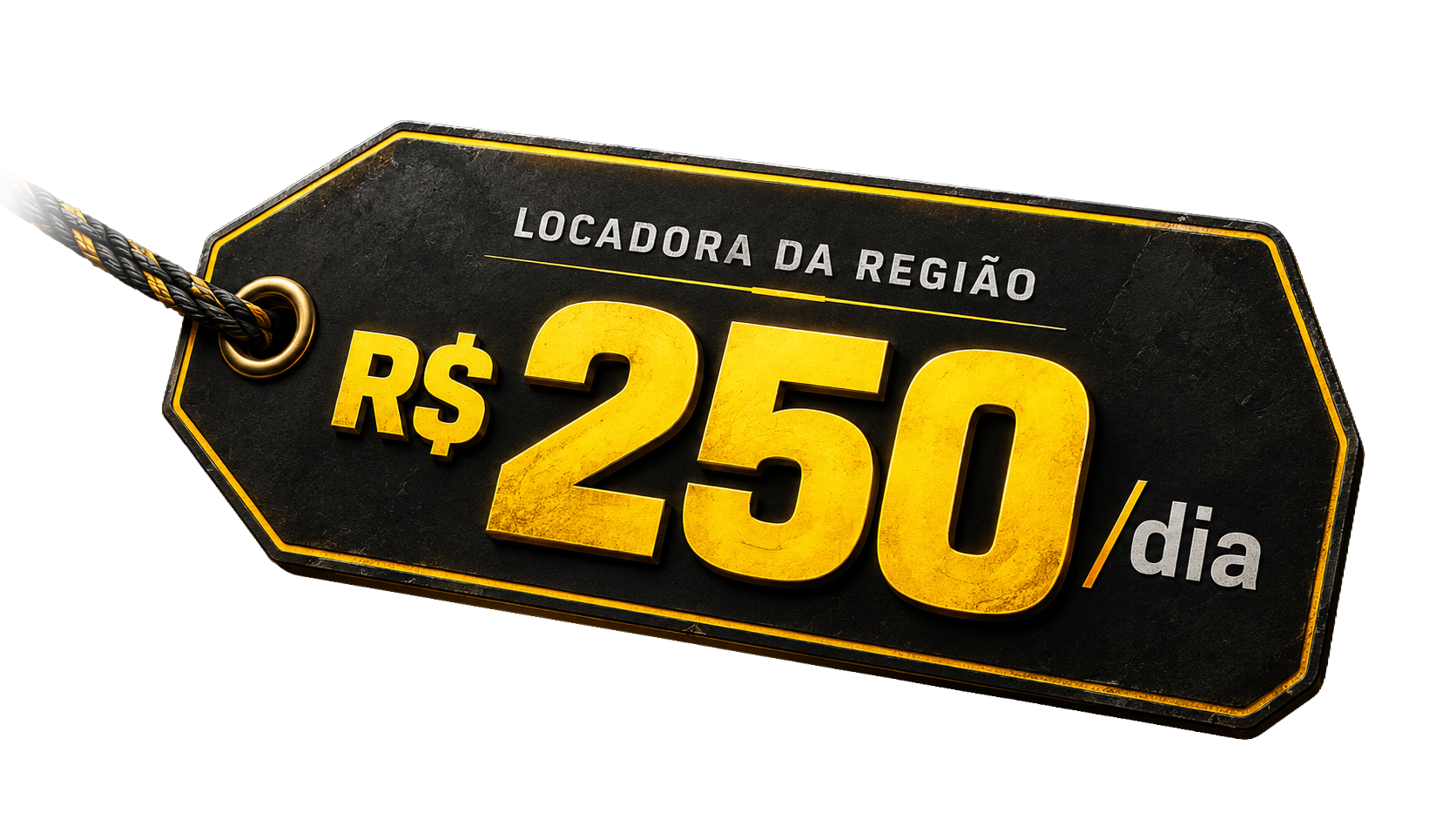 Etiqueta: Locadora da região, R$ 250 por dia